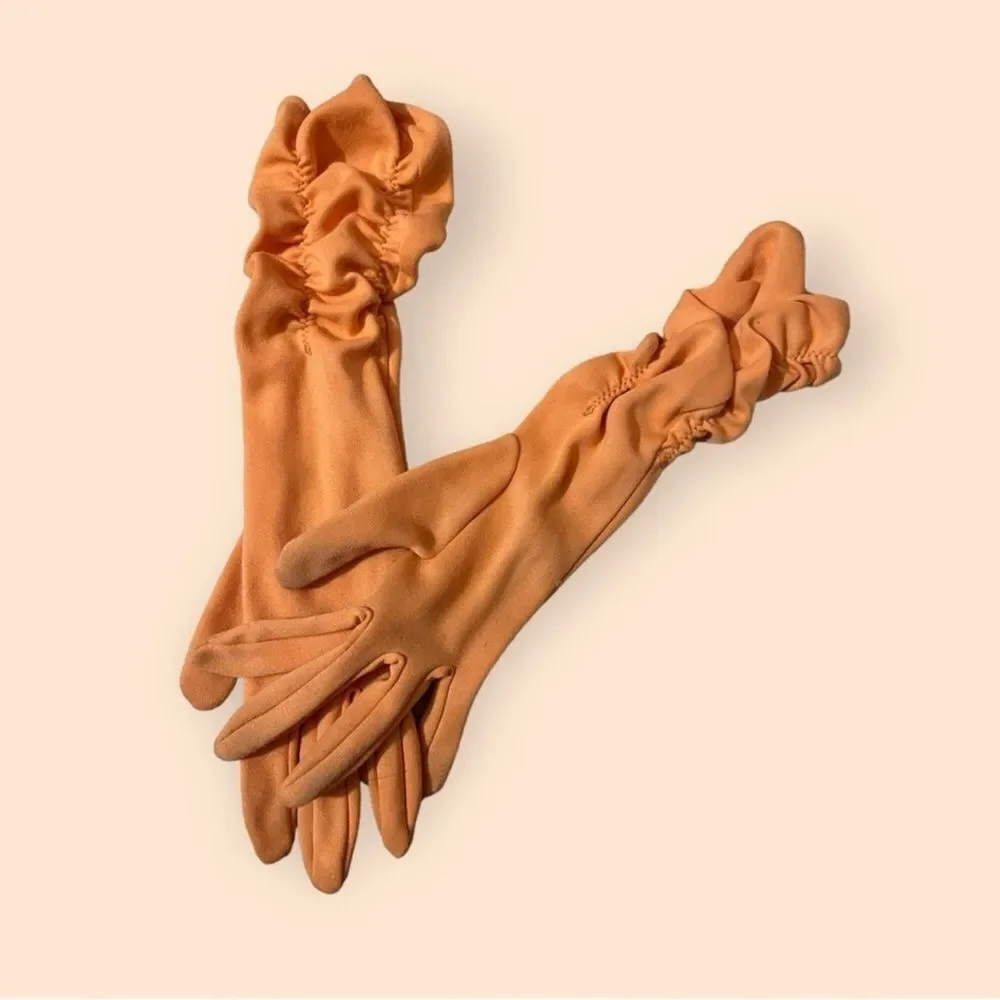 Elegant Vintage Tangerine Ruched Women's Gloves
